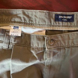 Cotton Dockers Pea Green Vintage 90's Pleated W34 L30